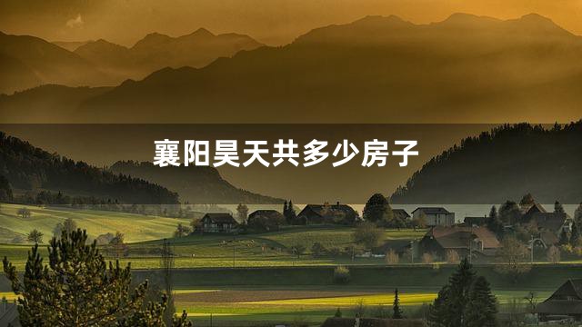 襄阳昊天共多少房子