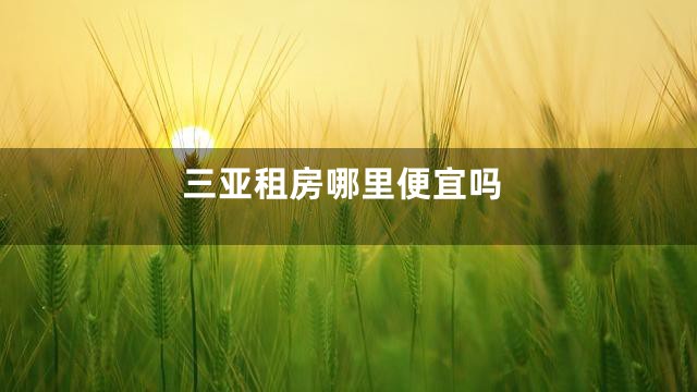 三亚租房哪里便宜吗