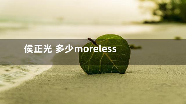 侯正光 多少moreless