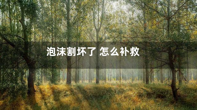泡沫割坏了 怎么补救