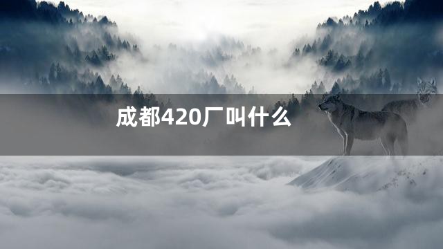 成都420厂叫什么