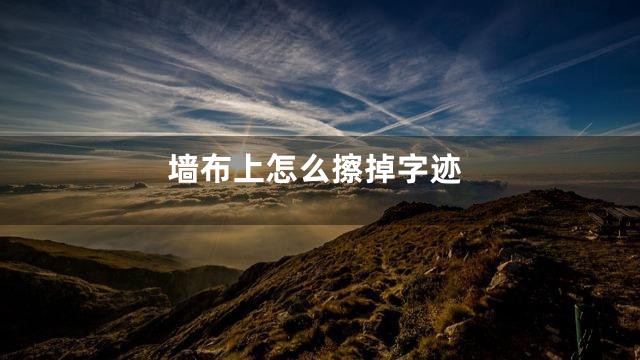 墙布上怎么擦掉字迹