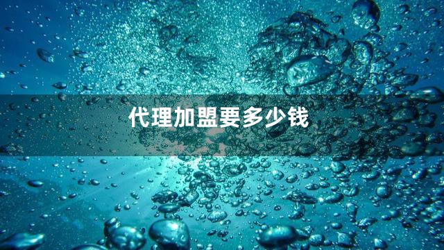代理加盟要多少钱