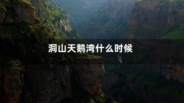 洞山天鹅湾什么时候
