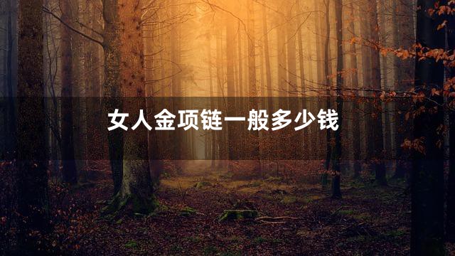 女人金项链一般多少钱