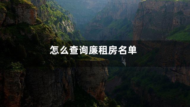 怎么查询廉租房名单