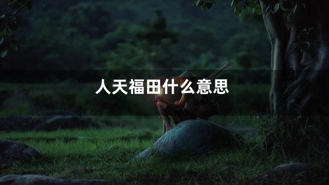 人天福田什么意思