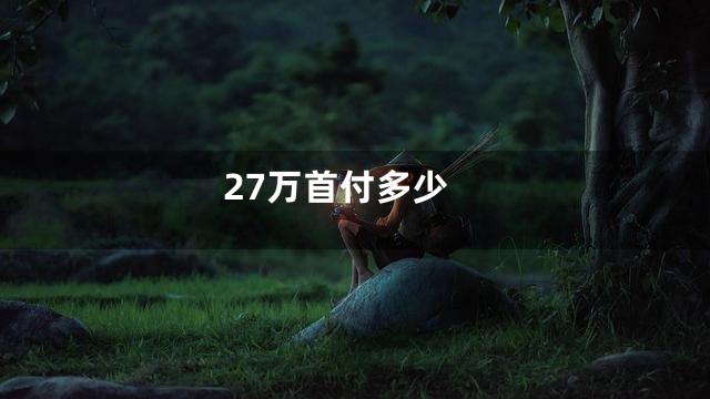 27万首付多少