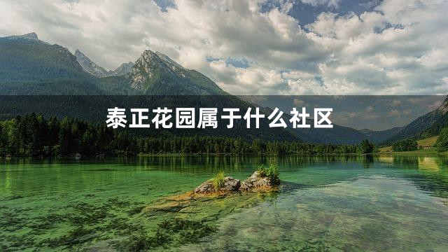 泰正花园属于什么社区