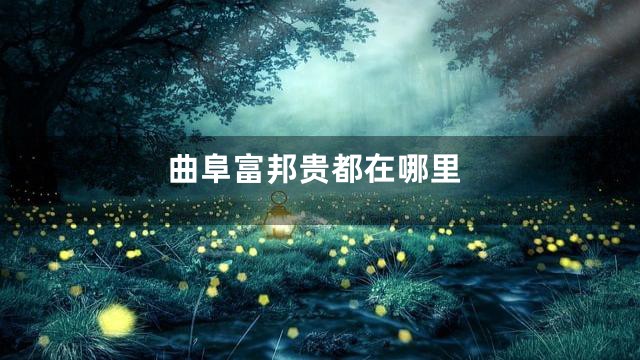 曲阜富邦贵都在哪里