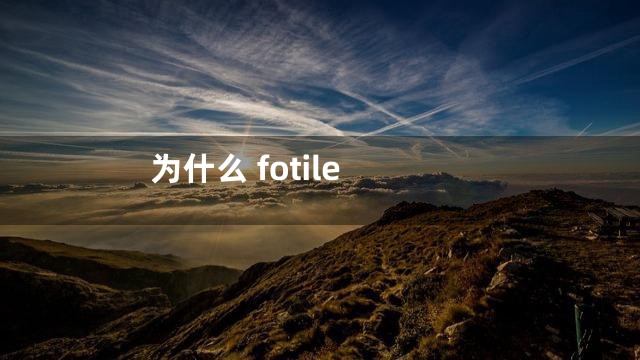 为什么 fotile