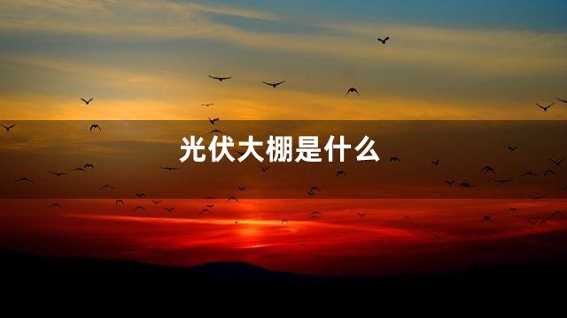 光伏大棚是什么