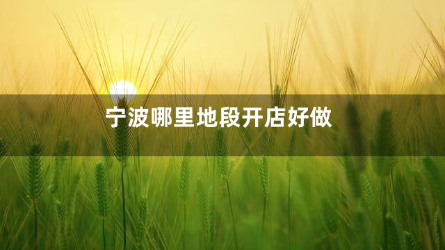 宁波哪里地段开店好做