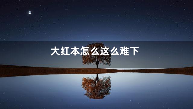 大红本怎么这么难下