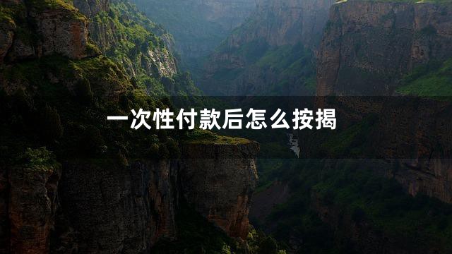 一次性付款后怎么按揭