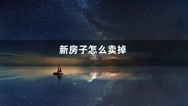 新房子怎么卖掉