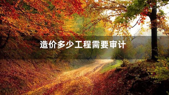 造价多少工程需要审计