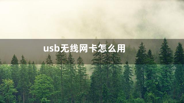 usb无线网卡怎么用