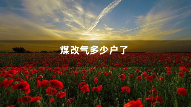 煤改气多少户了