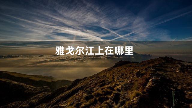 雅戈尔江上在哪里