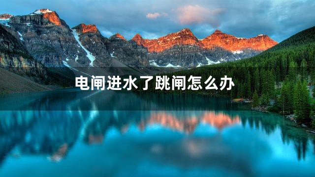 电闸进水了跳闸怎么办