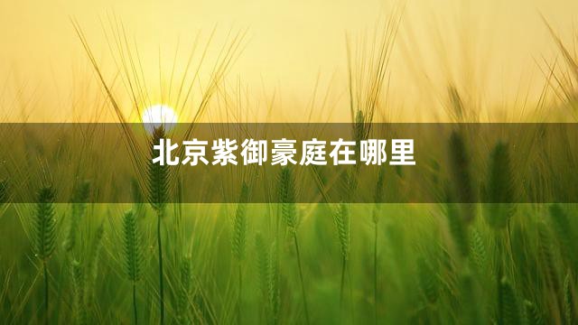 北京紫御豪庭在哪里