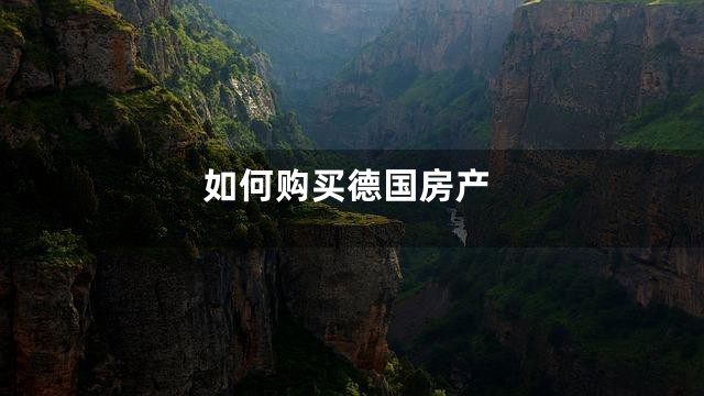 如何购买德国房产