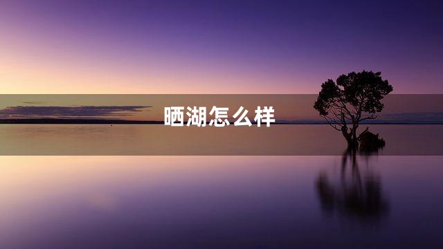 晒湖怎么样