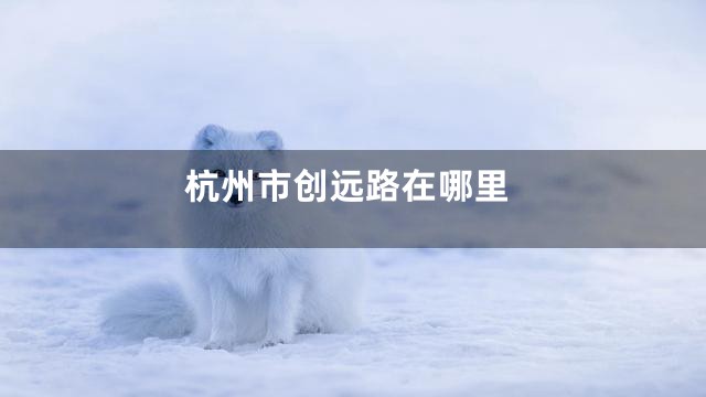 杭州市创远路在哪里