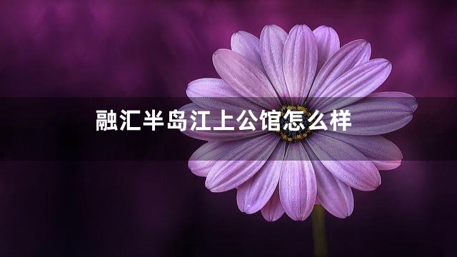 融汇半岛江上公馆怎么样