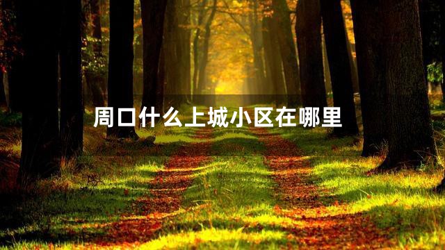 周口什么上城小区在哪里