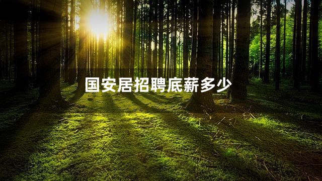 国安居招聘底薪多少