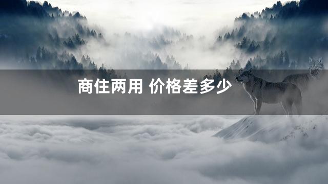 商住两用 价格差多少