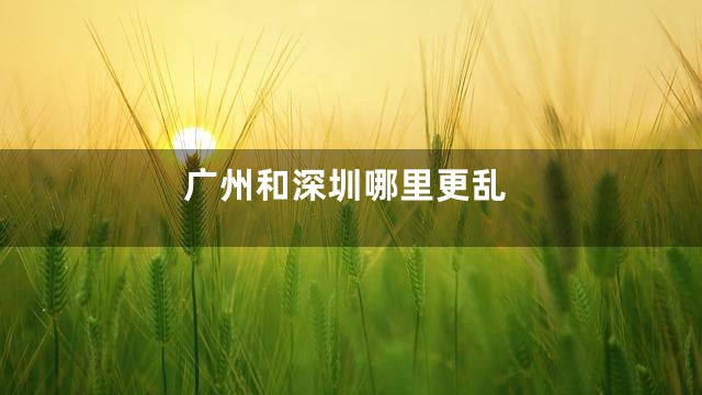 广州和深圳哪里更乱