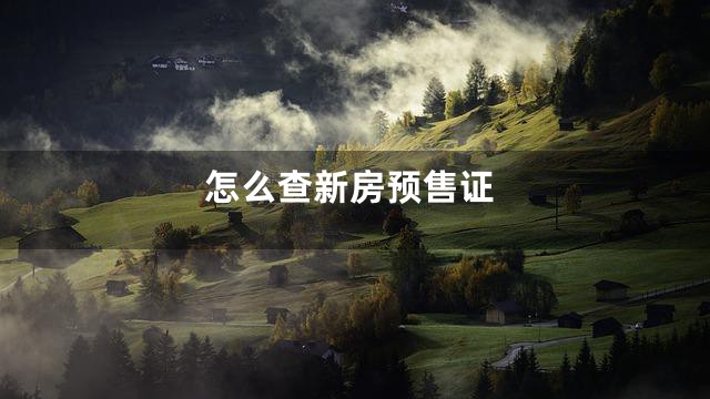 怎么查新房预售证