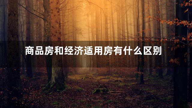 商品房和经济适用房有什么区别
