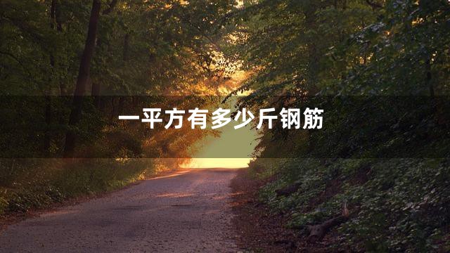 一平方有多少斤钢筋