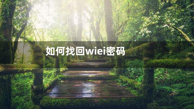 如何找回wiei密码