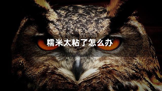 糯米太粘了怎么办