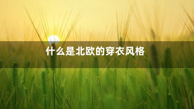 什么是北欧的穿衣风格