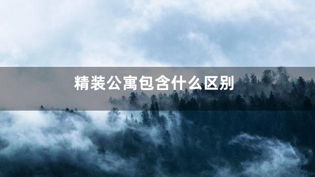 精装公寓包含什么区别