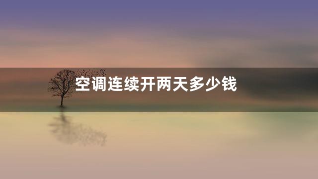 空调连续开两天多少钱