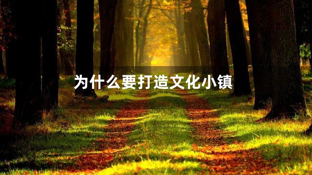 为什么要打造文化小镇