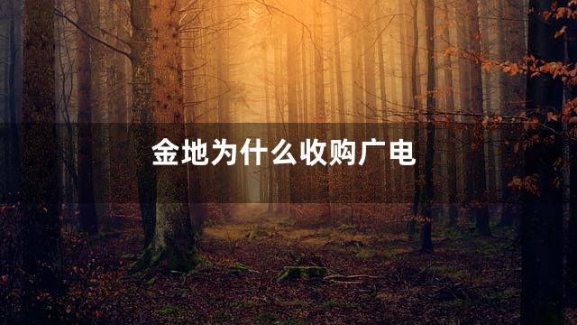 金地为什么收购广电