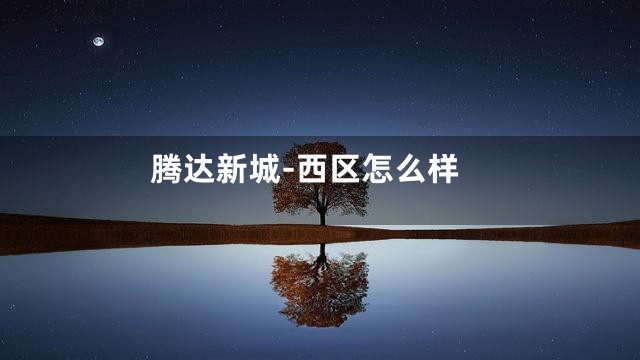 腾达新城-西区怎么样