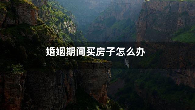 婚姻期间买房子怎么办