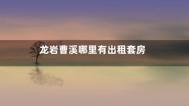 龙岩曹溪哪里有出租套房