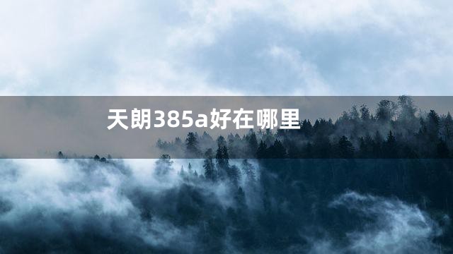 天朗385a好在哪里