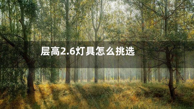 层高2.6灯具怎么挑选