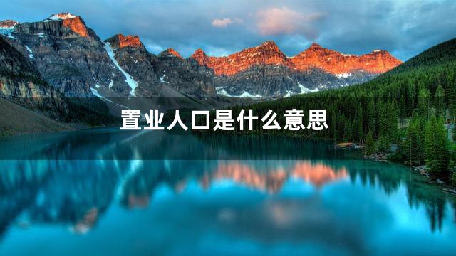 置业人口是什么意思